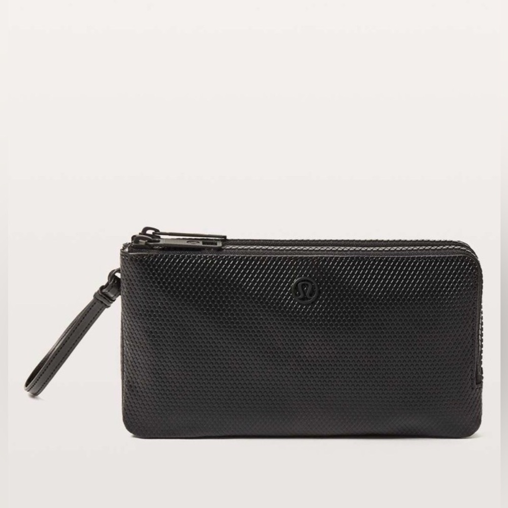 NWOT 🖤 Lululemon Double Up Pouch Wallet Black / Debossed Diamond